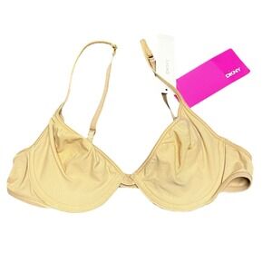 DKNY Bra 36A Multiway Convertible Strapless Halter Beige New with flaw